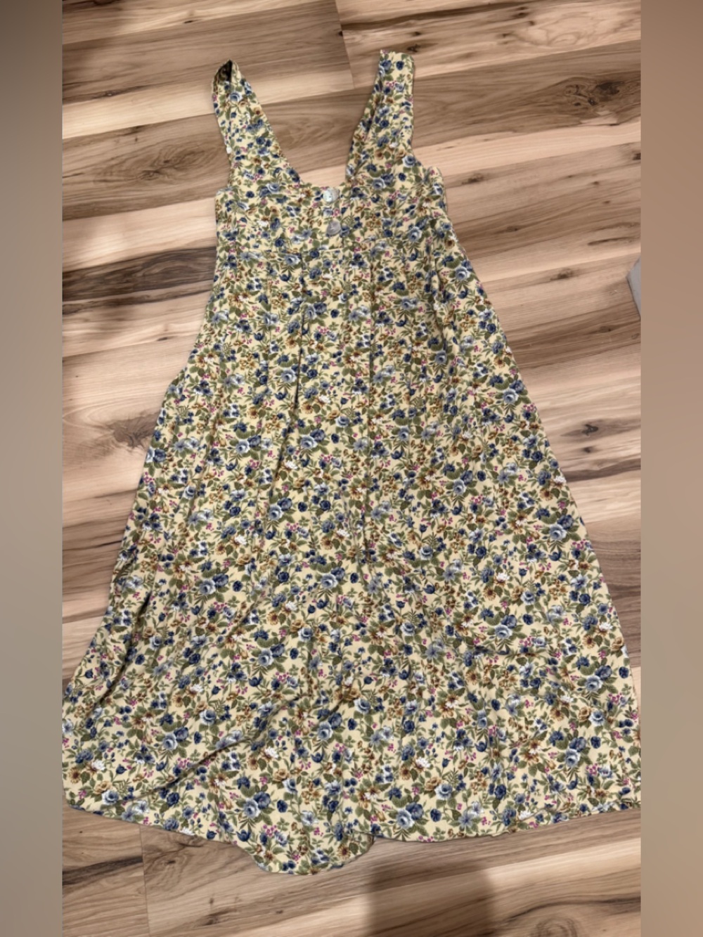 1990s Express Compagnie Internationale women’s Yellow Floral Dress Bouquet